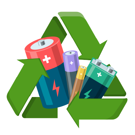 battery with recycle sign image